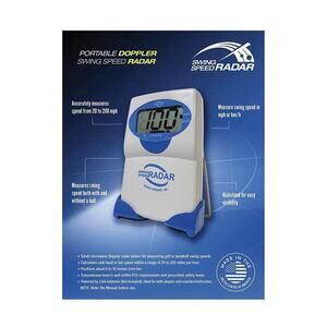 Swing Speed Radar Sports Sensors Doppler Golf Training Aid w/ Remote Blue